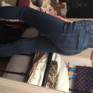 abercrombie and fitch dark blue jeggings